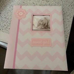 Pink and White Chevron Baby Photo Album